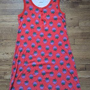 Hanna Andersson Cotton Strawberry print Nightgown Sleepwear Loungewear Sz SMALL